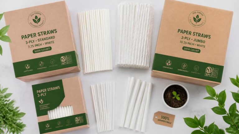 Bulk 3-ply compostable paper straws designed for Gold Coast hospitality venues