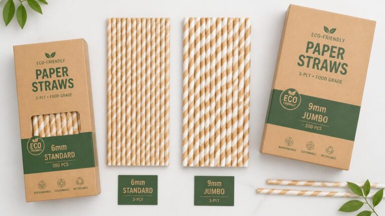 Bulk wholesale 3-ply standard and jumbo paper straws for Perth businesses