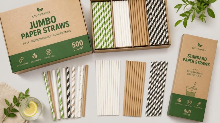 Bulk wholesale certified compostable 3-ply paper straws for Hobart venues