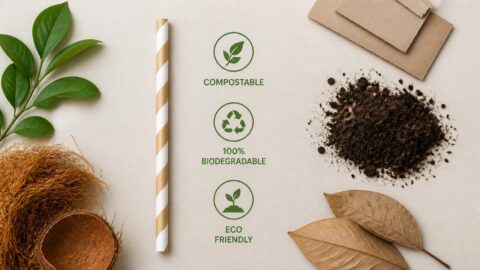 Compostability and lifecycle environmental impacts of paper straws