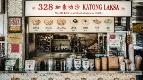 Traditional heritage laksa stall in Katong, Singapore