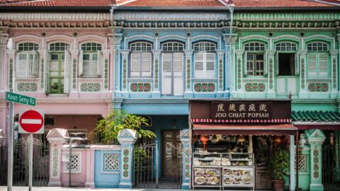 Colorful Peranakan shophouses in Joo Chiat and Katong, Singapore