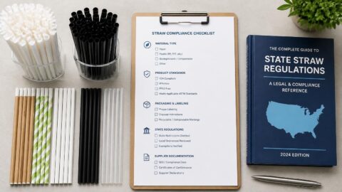 Compliance checklist for state-by-state plastic and paper straw regulations in the US