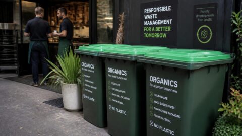 Commercial organic waste collection bins for Australian hospitality businesses