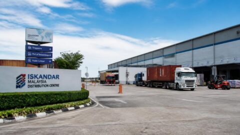 Modern industrial distribution center in the Iskandar Malaysia zone near Johor Bahru